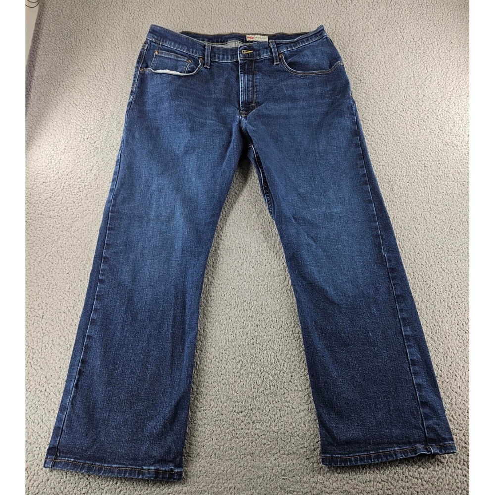 Wrangler Relaxed Boot Cut Jeans Mens 36x30 Dark Wash Blue Stretch Western Chore